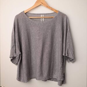 Anthropologie Sparkly silver grey Poncho Sweater . Like new  . M medium